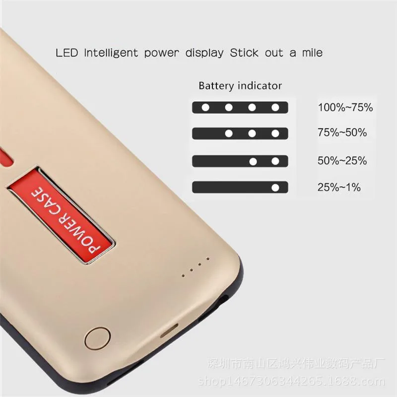 Для iPhone X XS Аккумулятор Чехол 10000 мАч емкость и кольцом держателем портативный
