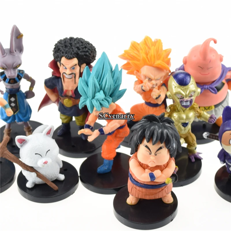 10 шт./компл. Dragon Ball Супер фигурка Saiyan Goku Буу сатана Dragonball ПВХ фигурку Игрушечные