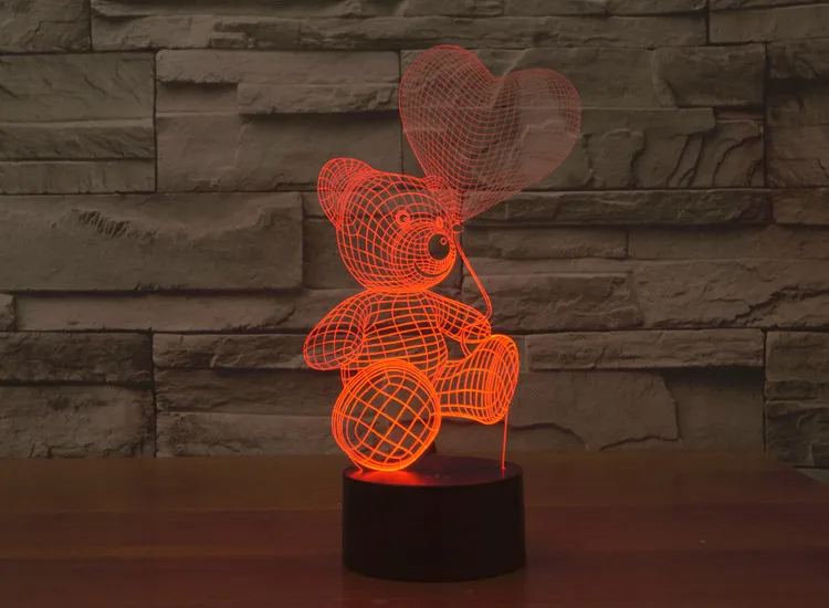 Креативные воздушные шары с изображением сердца медведя светодиодная