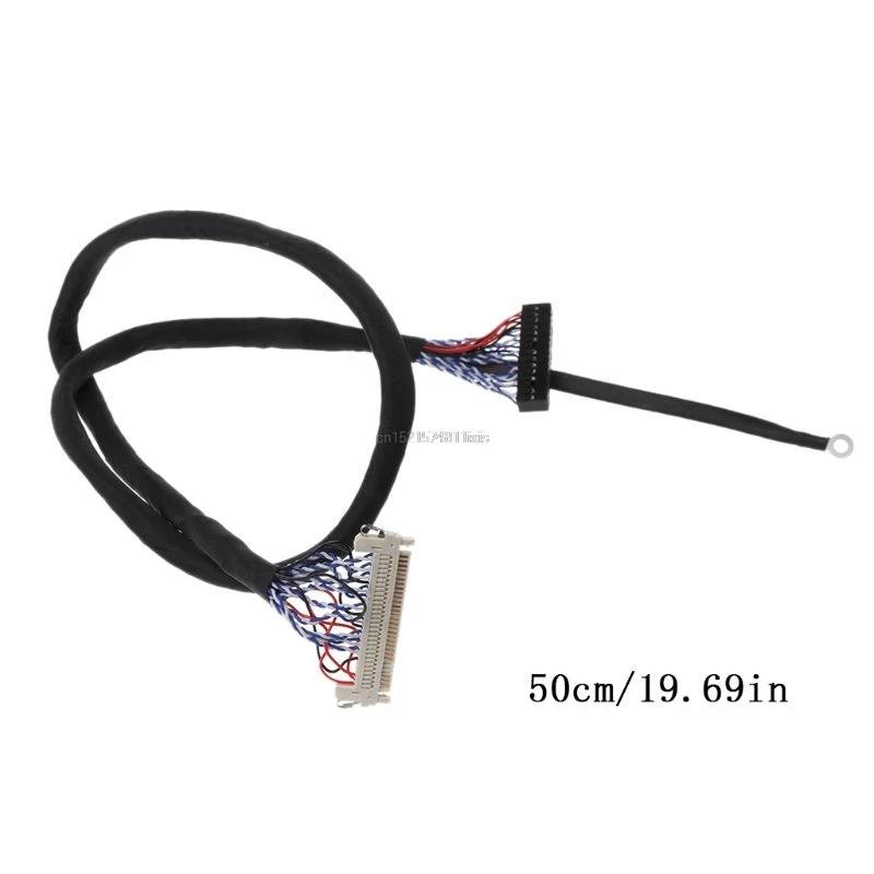 LVDS кабель с крючками D8 фиксация 30 двойные штифты 2 канала 8 бит шаг 1 0 мм 250 500 17 21
