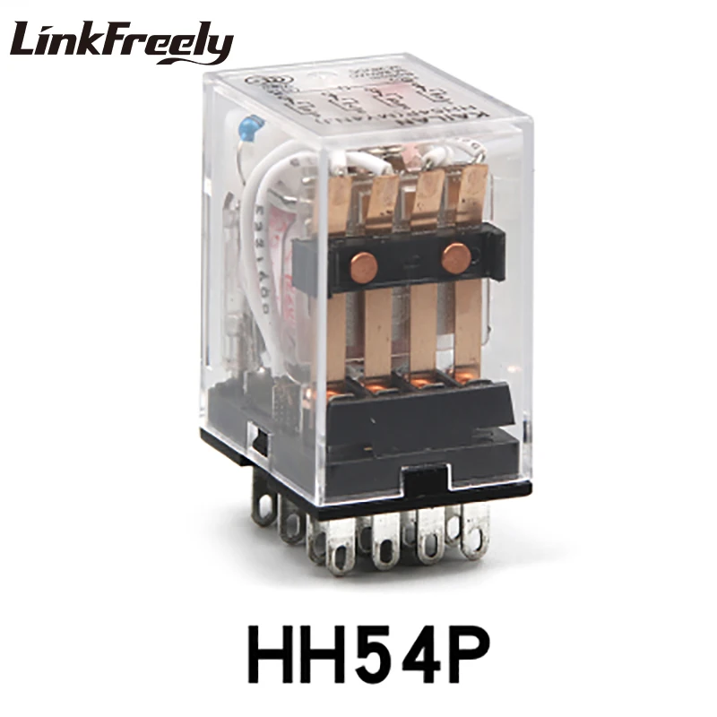HH54P микро Электромагнитная катушка реле 5A 14 контактов 4NO + 4NC 12 В 24 в 110 220