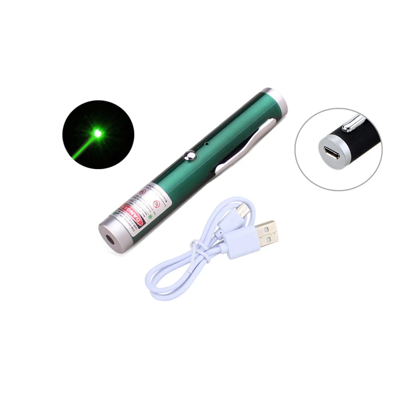 

Зеленая лазерная указка, перезаряжаемая через USB высокомощная красная/зеленая лазерная ручка с видимым лучом, светильник для выступлений, о...