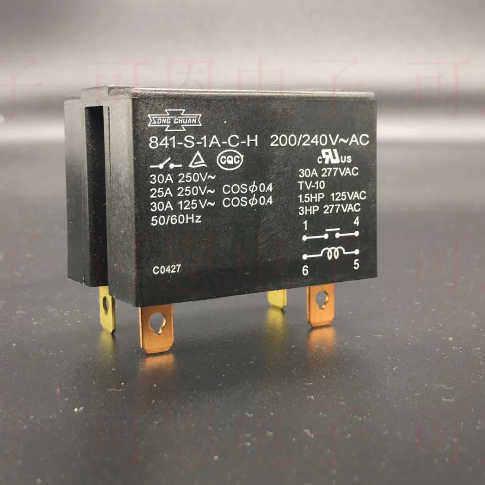 Высокомощное реле 841-S-1A-C-H-200/240VAC 30A 250VAC 4 контакта для кондиционера | Строительство