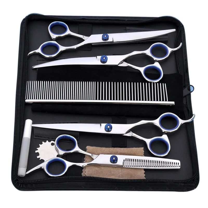 4 шт./компл. 7 дюймов Профессиональный Уход за лошадьми стрижки изогнутые ножницы