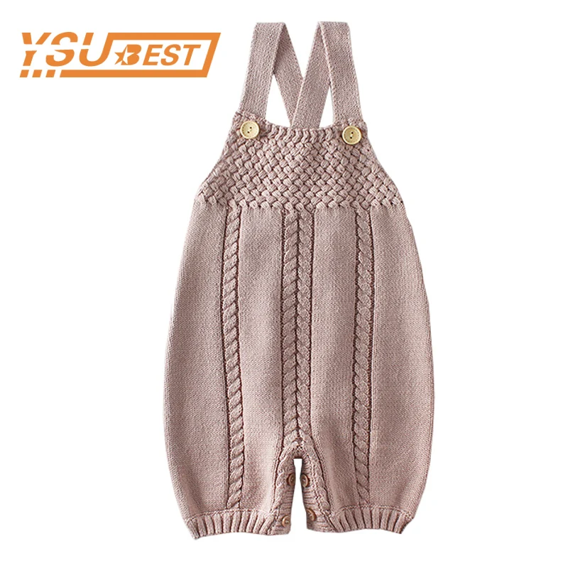 2018 Newborn Baby Girls Overalls Clothes Knitted Rompers New Jumpsuit Solid Jumpsuits | Мать и ребенок