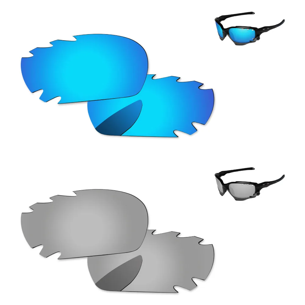 

Хромированные серебристые и синие 2 пары зеркальные поляризованные Сменные линзы для Jawbone оправа солнцезащитных очков с вентиляцией 100% защ...