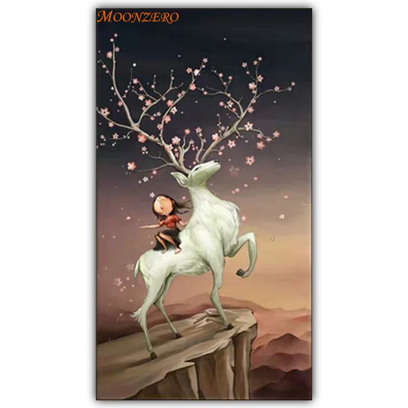 5D diamond painting wealth deer cartoon icon embroidery DIY resin crafts mosaic wall stickers pendant | Дом и сад