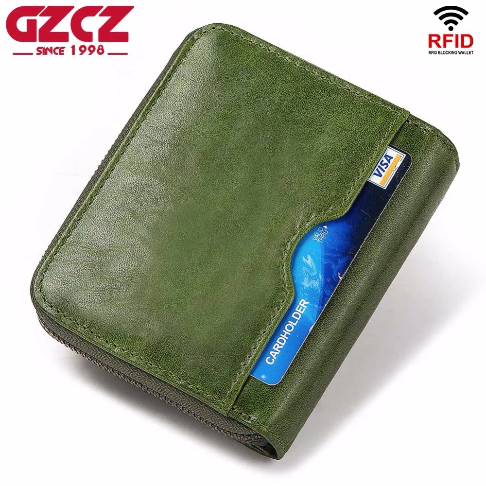 GZCZ кошелек женский короткий кошелек из натуральной кожи женский Rfid Кошелек для монет модная сумка для денег Portomonee на молнии маленькие кошельки