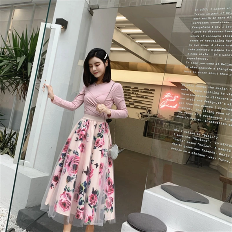 Женский костюм из двух предметов приталенная рубашка с длинным рукавом и круглым