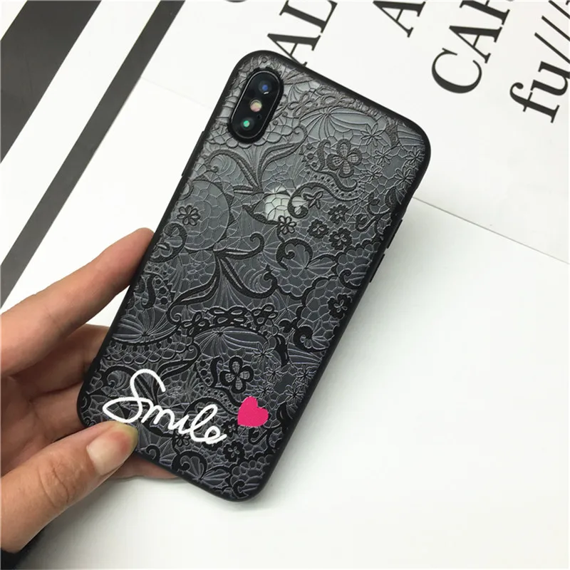 Роскошный кружевной Цветочный чехол для телефона iPhone XS Max X XR 7 8 7Plus 8Plus 6 S 6splus Girly