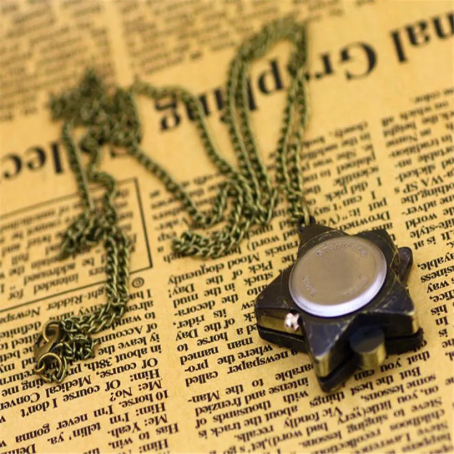 Moment # L05 2018 Fashion New Star Shape Love Bronze Necklace Chain Pocket Watch | Наручные часы