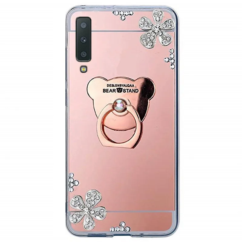 Роскошный противоударный зеркальный чехол бампер для Samsung Galaxy A7 2018 A750F A9 S10 5G A40 A50