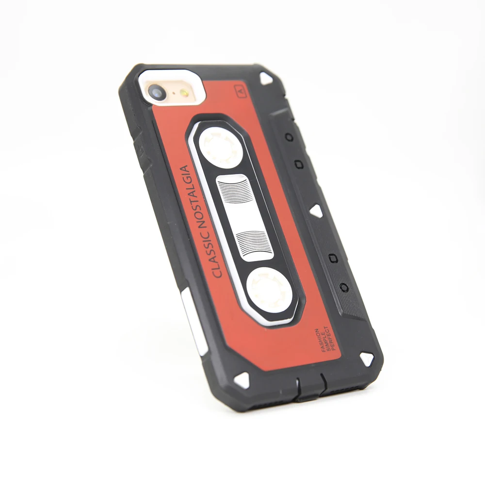 Ретро-винтажный 3D-чехол с гибридной броней, жесткий ПК-резиновый чехол для защиты от ударов и воздействия для iPhone 7 Plus/8 Plus.