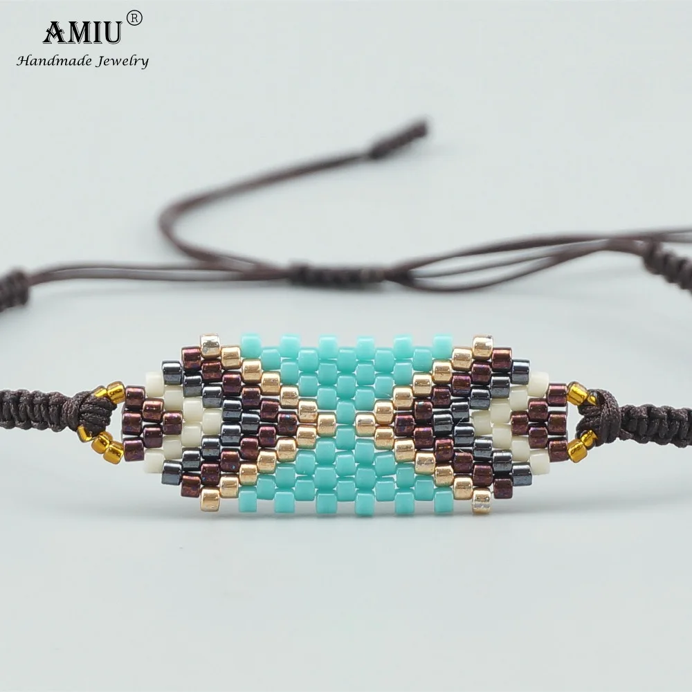 AMIU, ручная работа, MIYUKI, браслеты из бисера, популярные Геометрические, счастливые, ручная работа, очаровательные, Delica, браслеты из бисера и браслеты для женщин и мужчин