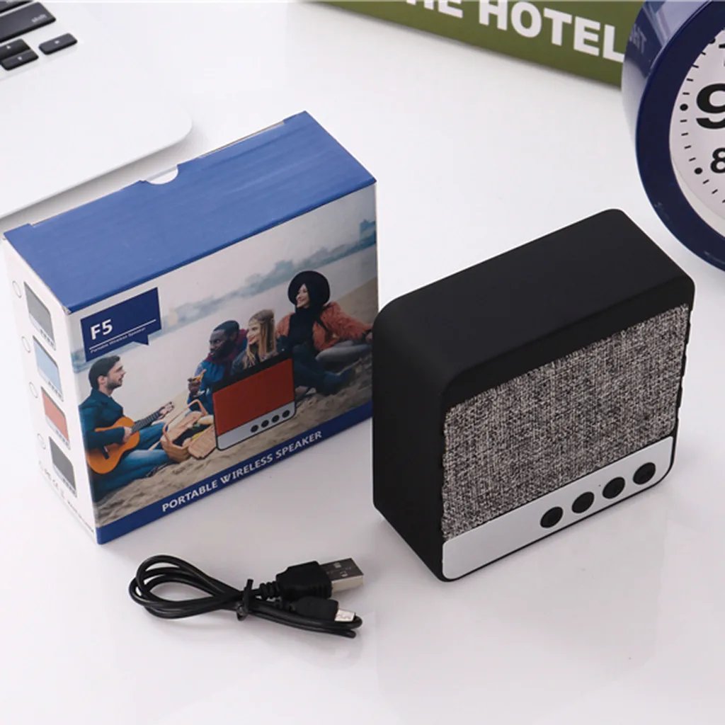 Динамик с функцией Bluetooth квадратный портативный мини винтажный тканевый динамик