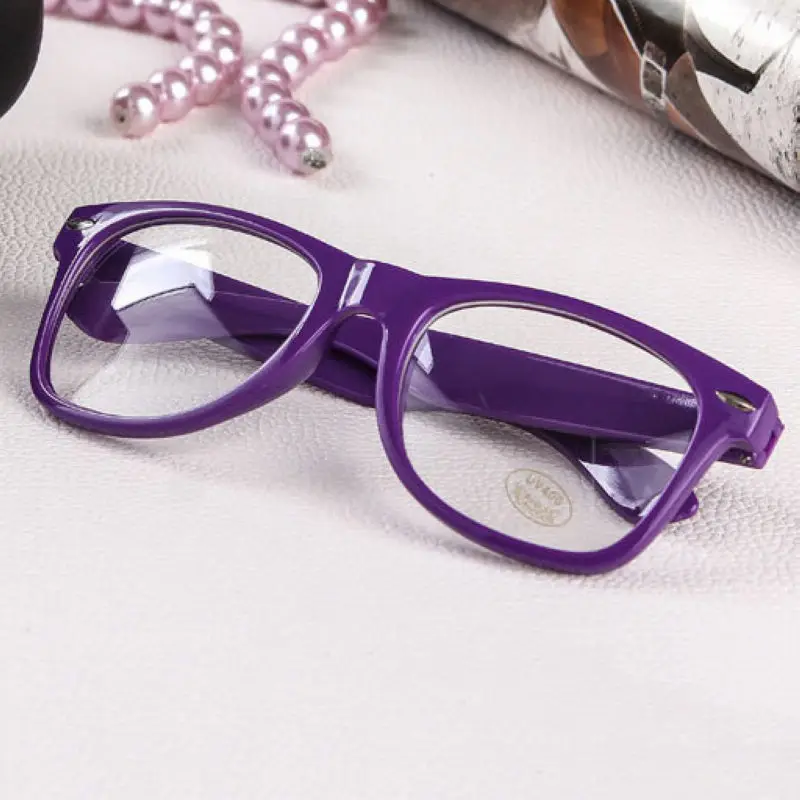 Mayitr, 1 шт., Модные прозрачные очки Nerd, прозрачные линзы, очки Geek, 16 цветов, простые Зеркальные пластиковые очки с полной оправой