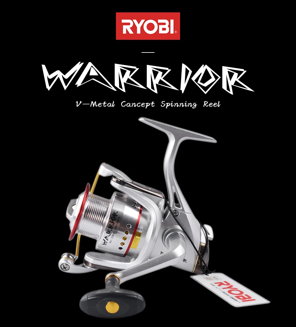 RYOBI WARRIOR SI Spinning Reel fishing reels 1000 2000 3000 4000 6000 8000 Saltwater Wheel 6+1BB Gear Ratio Metal Body