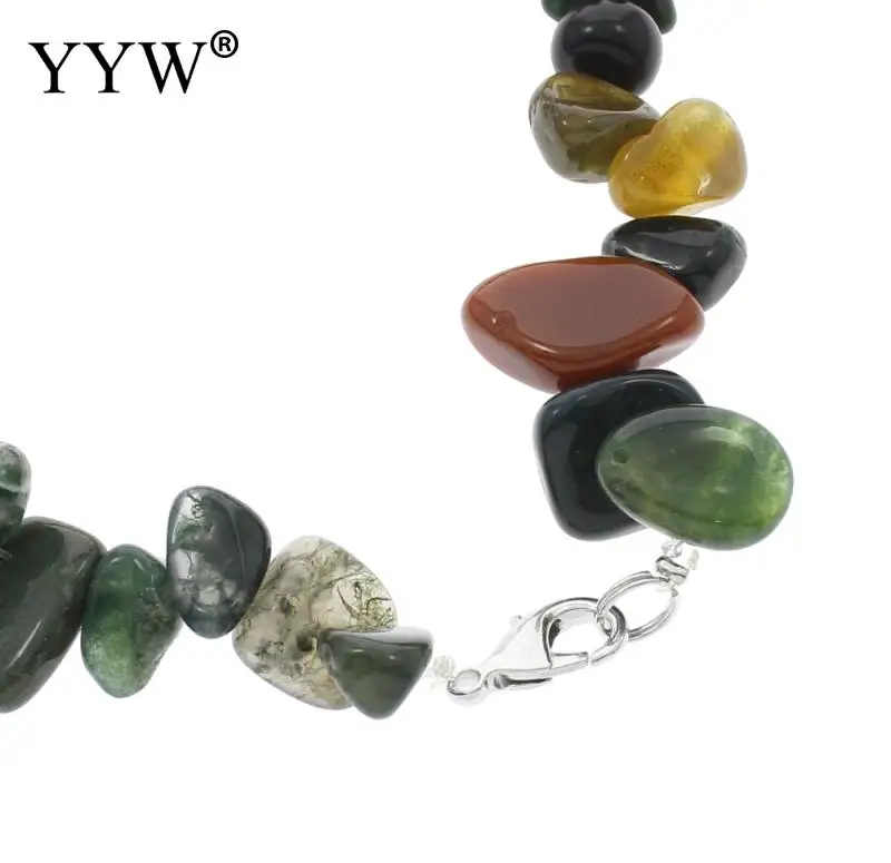 Natural Gem stone Necklace lobster clasp 6x3x2mm-15x13x4mm Sold Per Approx 18 Inch Strand | Украшения и аксессуары