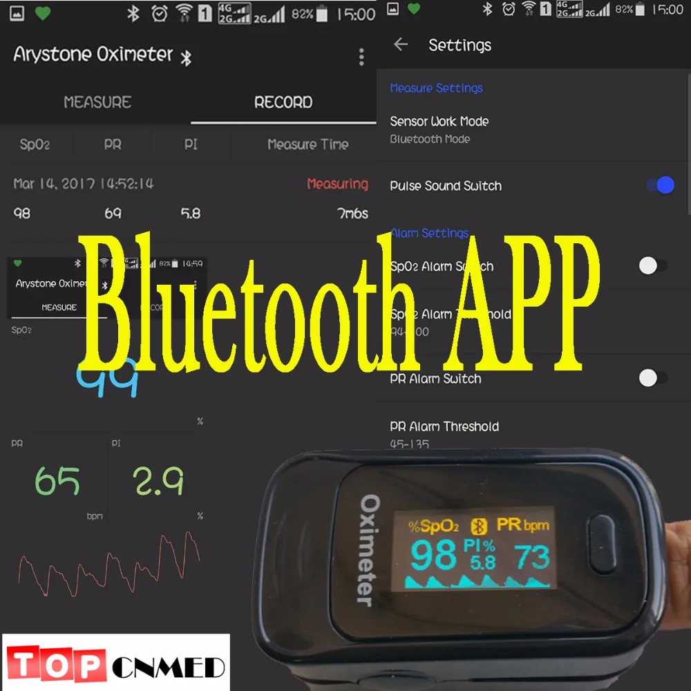 Andriod приложение мобильный телефон Bluetooth 4 0 OLED пальцевой Пульсоксиметр палец SPO2 PR