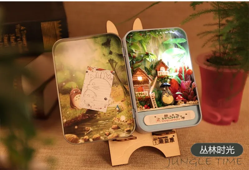 DIY деревянный кукольный дом простой и элегантный собрать 3D миниатюры кукольный домик модель мини кукольные домики мебель игрушечные лошадки для детей
