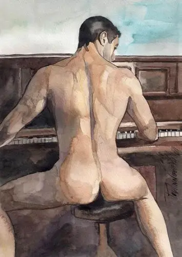 Высококачественная портретная картина маслом на холсте обнаженный мужчина