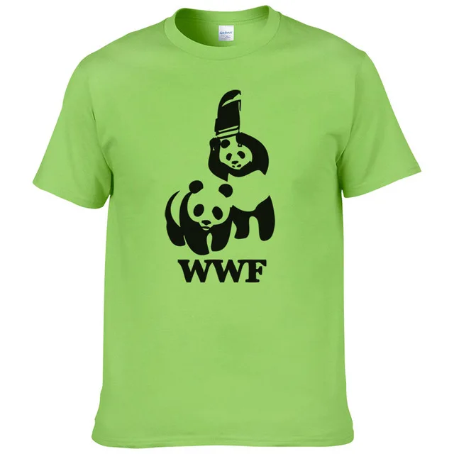 2019 WEWANLD WWF Wrestling Panda комедии короткий рукав прохладный Camiseta футболка Для мужчин