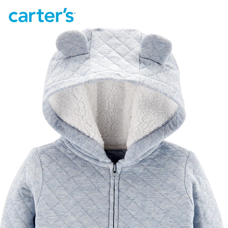 Carter's/стеганая куртка на молнии с милыми ушками и капюшоном осенне-зимняя