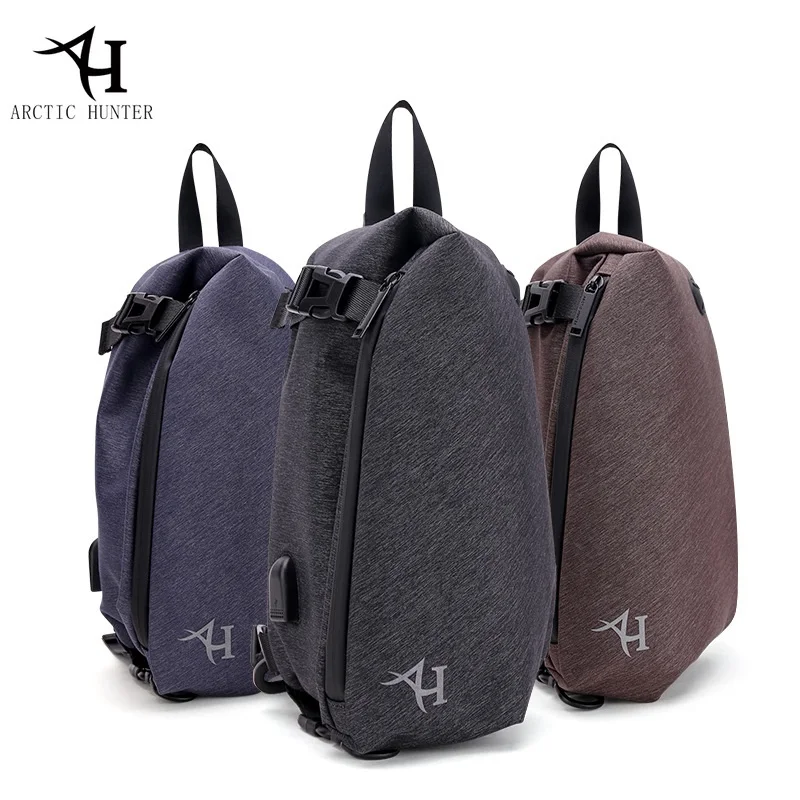 

New Chest Bag For Men Single Strap Backpack USB Charger Port Waterproof Nylon Casual Mens Messenger Shoulder Bag Christmas Gift