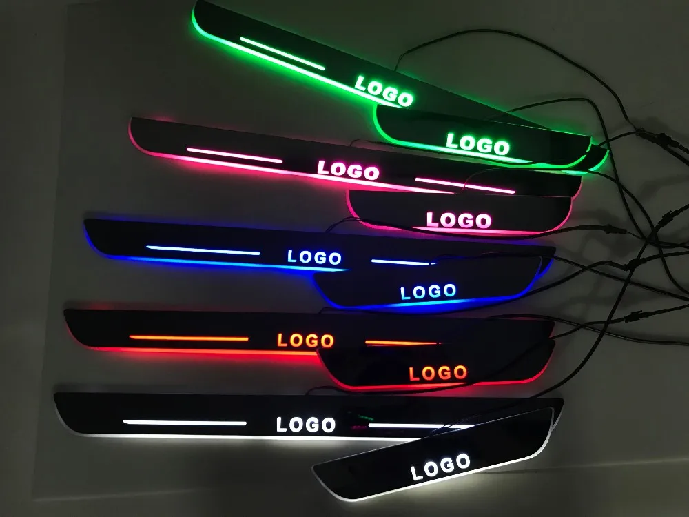 

eOsuns Led moving light scuff pedal for Toyota HILUX VIGO 2010-2014 CAR daynamic door sill welcome pedal mouldings pedal