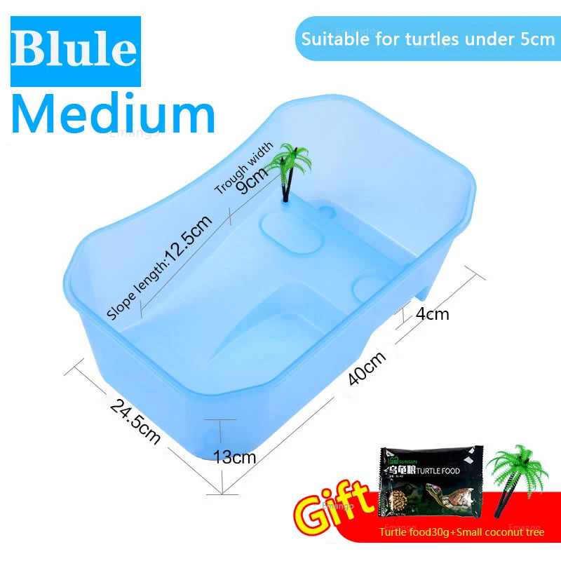 Blue medium Небольшой пластиковый открытый аквариум с греющейся платформой дом инкубатор коробка для жарки изоляции инкубатория рептилий клетка черепаха дом - Цвет: Blue medium