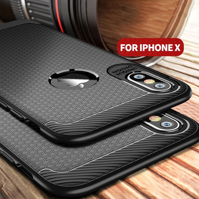IPAKY для Apple iPhone х чехол Бизнес Силиконовые Мягкая обложка 7 P 3D Нескользящая