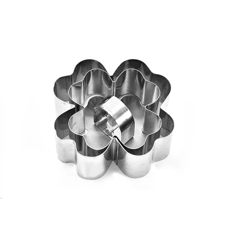 E leaf shape Мусс кольцо 3D Сердце цветок формы для торта нержавеющая сталь формы для выпечки Кухня десерт украшения торта инструменты с коробкой - Цвет: E leaf shape