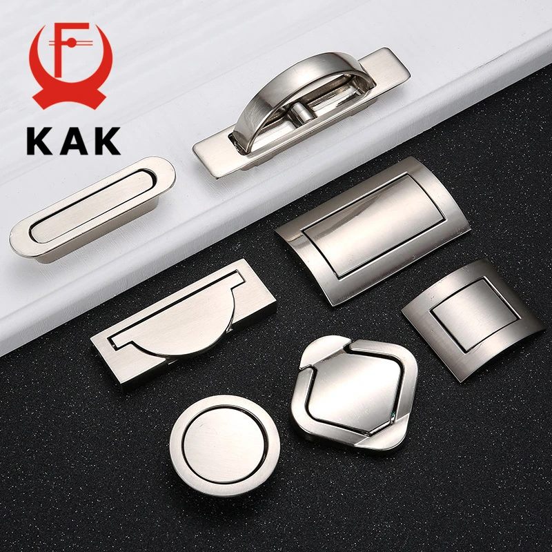 

KAK Tatami Hidden Door Handles Zinc Alloy Recessed Flush Pull Cover Floor Cabinet Handle Silver Black Furniture Handle Hardware