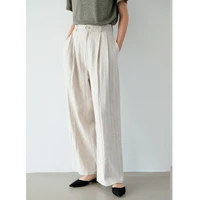 spring womens new 2020 pants casual pants female korean version of the straight waist linen fashion long pants
