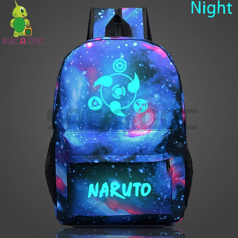 Galaxy Наруто рюкзак с отражающими вставками Sharingan Sasuke школьные сумки для подростков мальчиков рюкзак для девочек с отделением для ноутбука Звездная ночь дорожные сумки