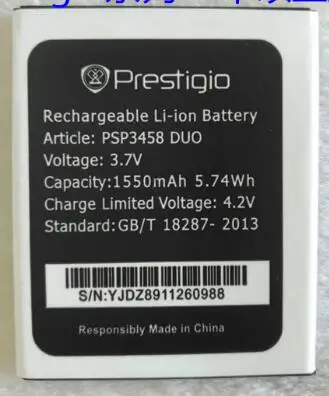 1550 мАч новая Замена Батарея для Prestigio Wize O3 Оборудование psp 3458 DUO внутренняя|Батареи