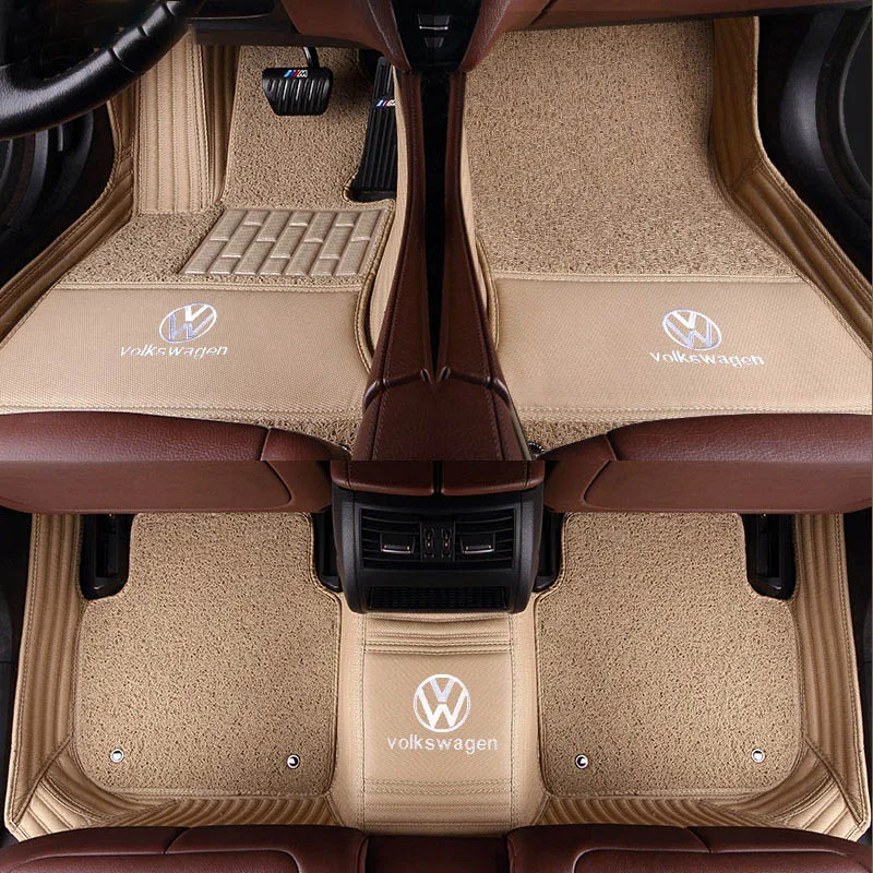 Double layer 1 Пользовательские автомобильные коврики для Volkswagen vw Beetle Touareg Tiguan Phaeton vw EOS Magotan Scirocco Multivan sharan вариант - Название цвета: Double layer 1