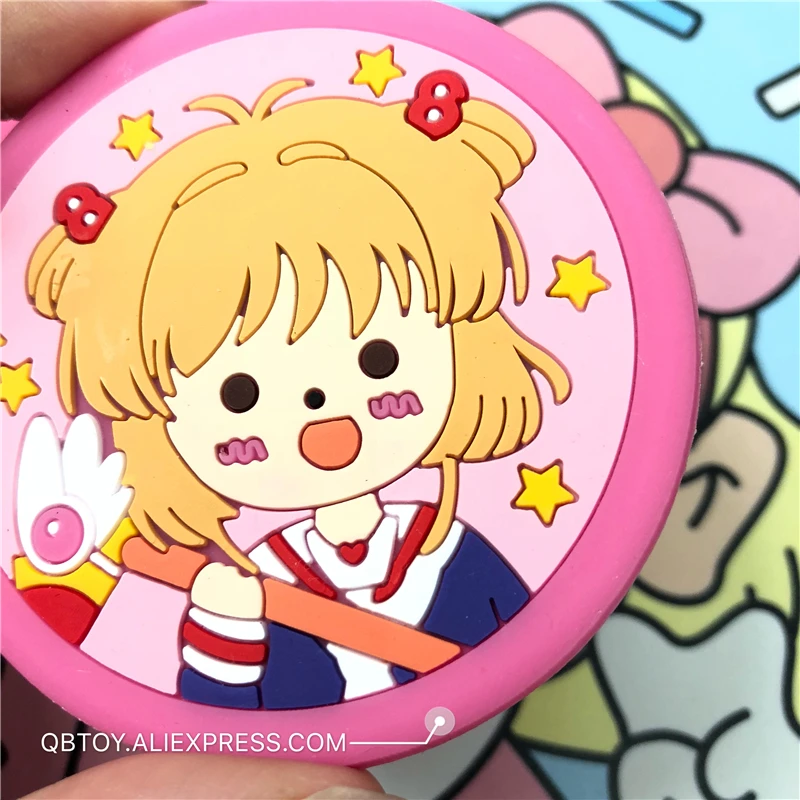 INS милый розовый цвет девушка Q version аниме мультфильм Cardcaptor Сакура круглое зеркало