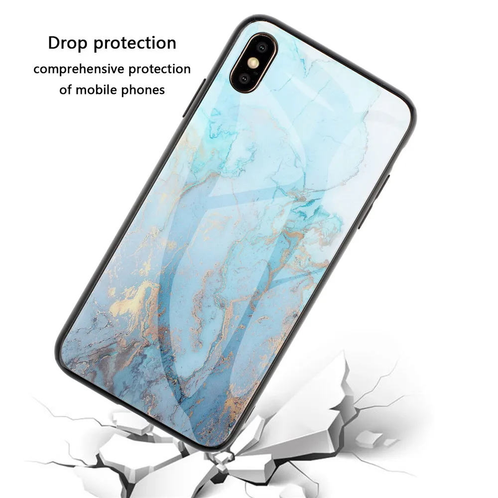 Чехол KISSCASE с мраморным узором для iPhone XR X XS Max 7 8 стеклянный чехол Plus 6S 6 TPU Edge Capinhas