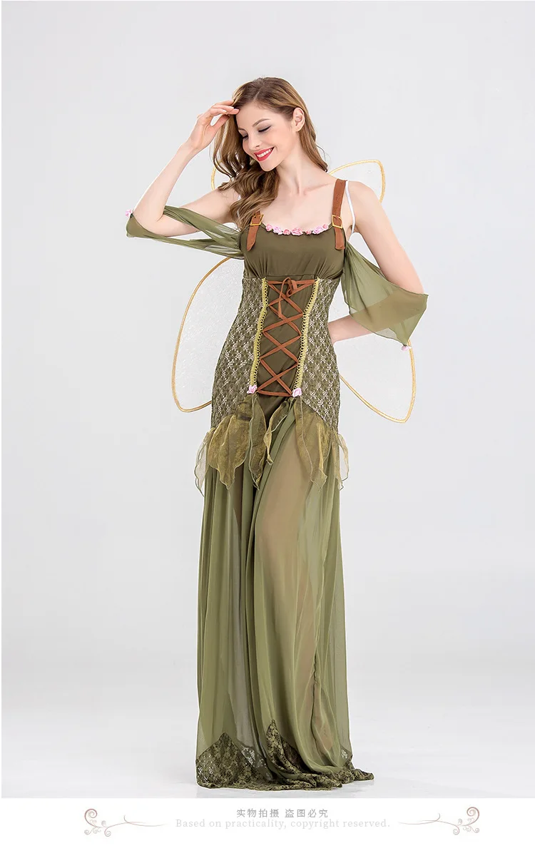 Новое платье для девочек одежда костюмированных игр цветок и Fairy Elf ролевые игры