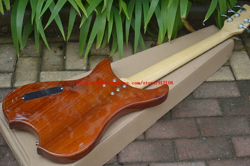 Новый 6 струн fretless электрический бас гитара в натуральном Бесплатная доставка BJ