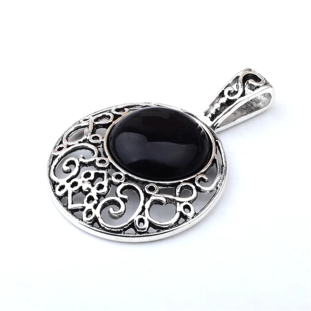 SEVENSTONE рейки Йога из нержавеющей стали мужские подвески натурального камня диск