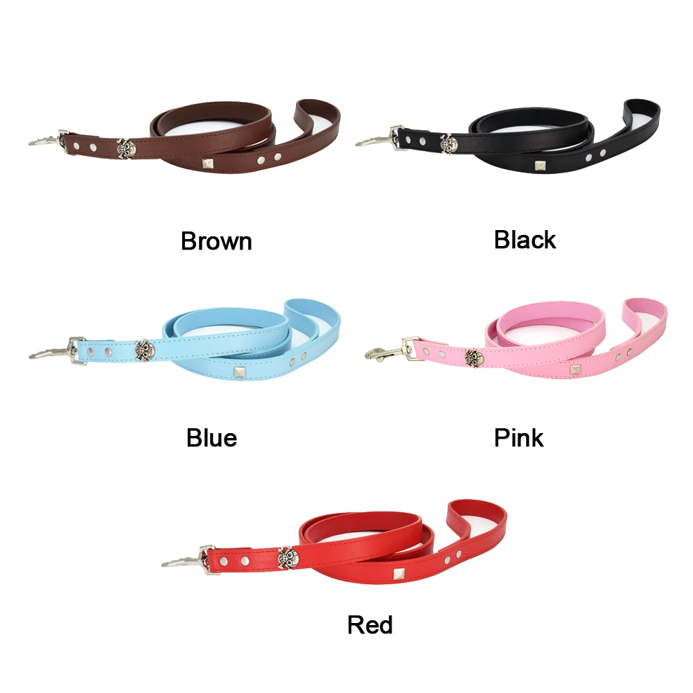 Новый собачий ошейник поводок Модный Украшение черепа Розовый Синий Черный