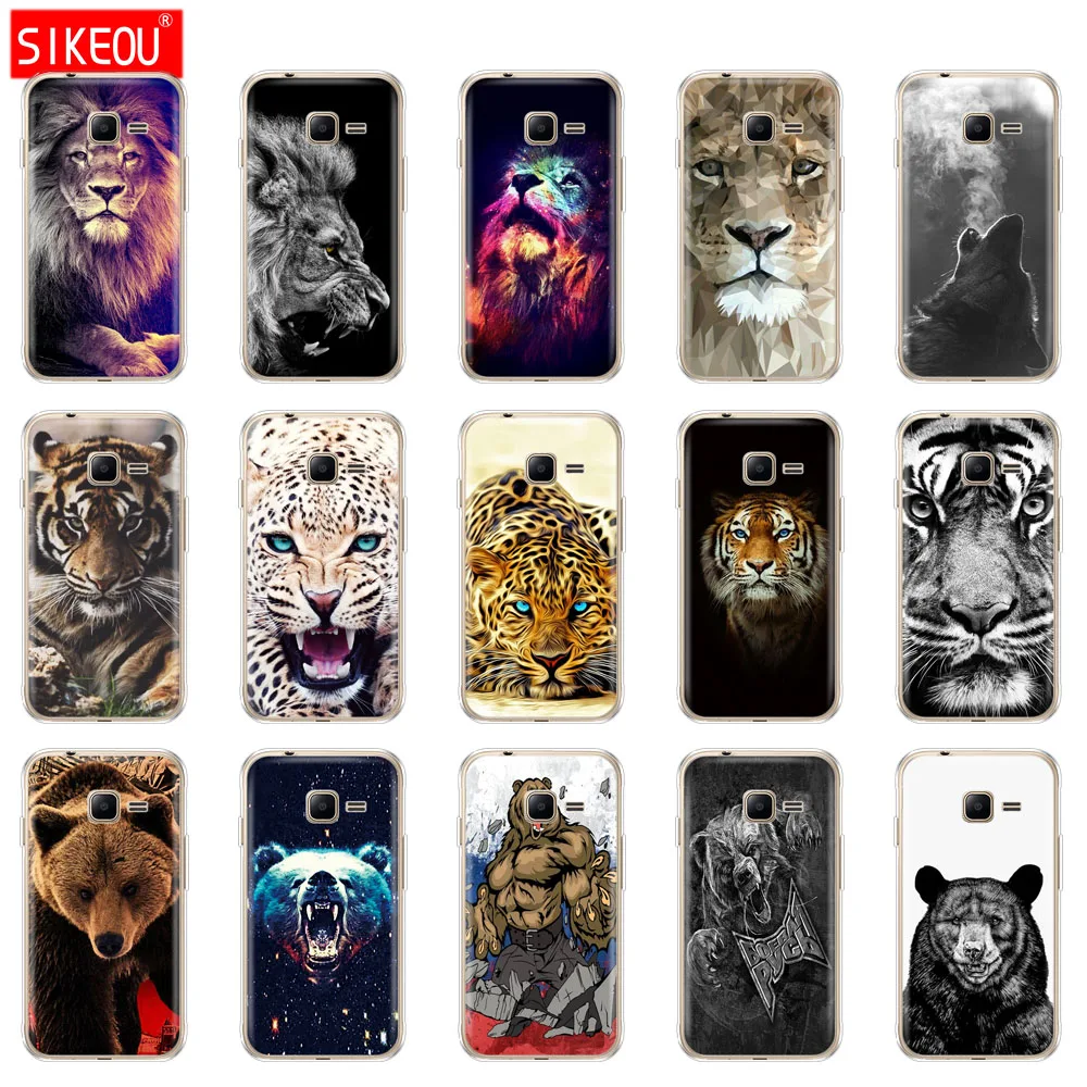 Силиконовый чехол для телефона Samsung Galaxy J1 Mini 2016 J105 J105F Nxt Duo wolf tiger lion Leopard bear |