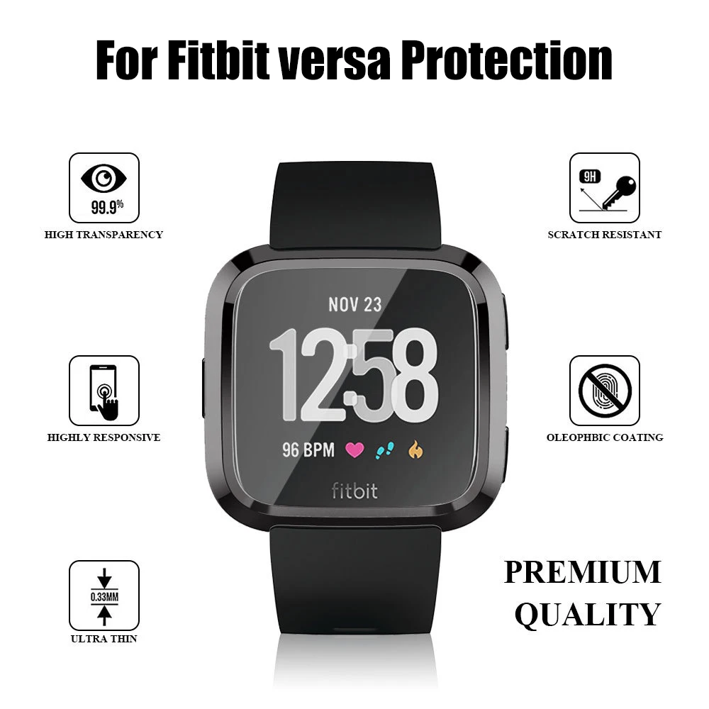 360 градусов Защитная крышка для Fitbit Versa Band чехол покрытие Coque Fit Bit Versa аксессуары для часов защитный чехол для экрана