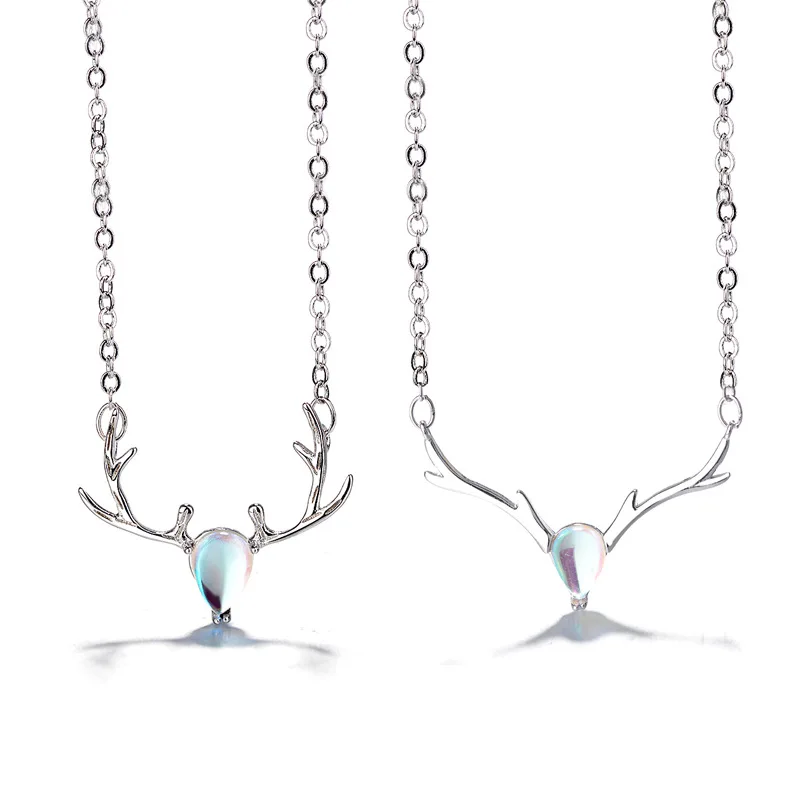 Корейское модное ожерелье Олень женский простой sen Отдел лунный камень рога