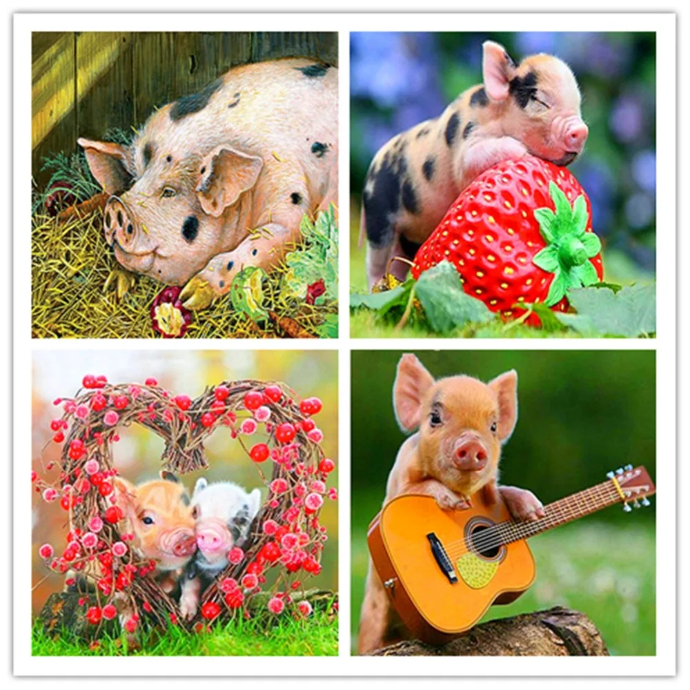 

Алмазная картина oneroom, вышивка крестом, пятнистая свинка, круглая Алмазная мозаика 5D, алмазная вышивка DIY, скрапбук, свадьба