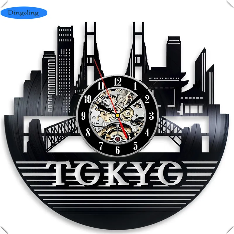 Кантри культуры винил CD 3D настенные часы кварцевые аттракционы украшения