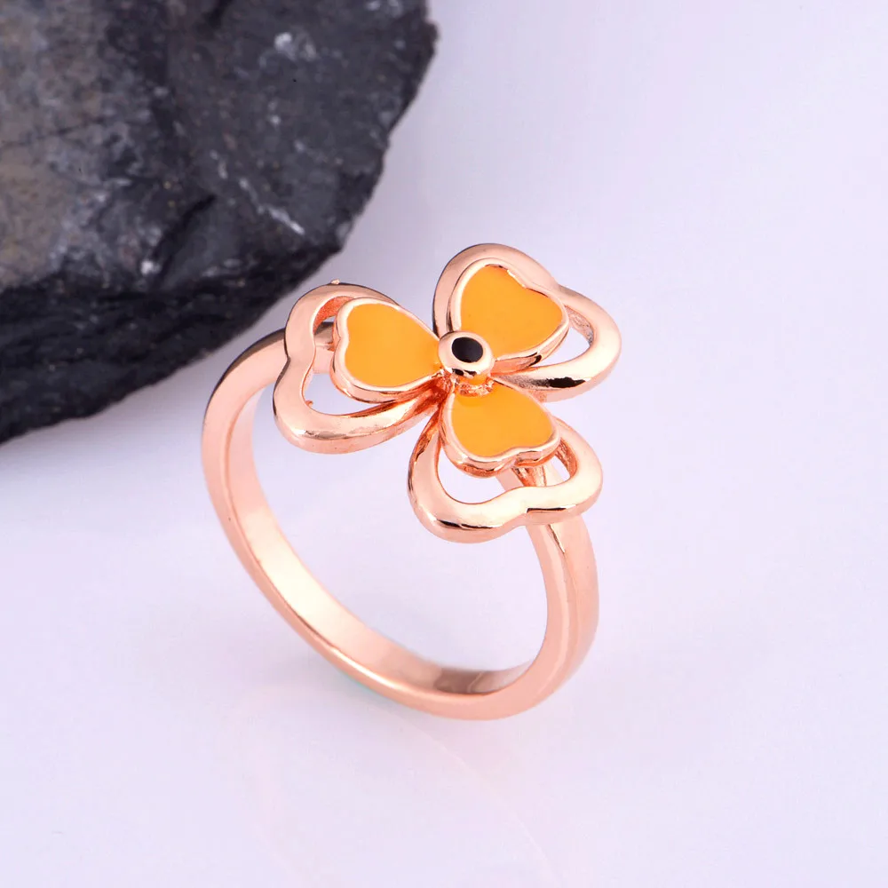 Женский ювелирный набор Almei сережки с цветком из розового белого и золотого