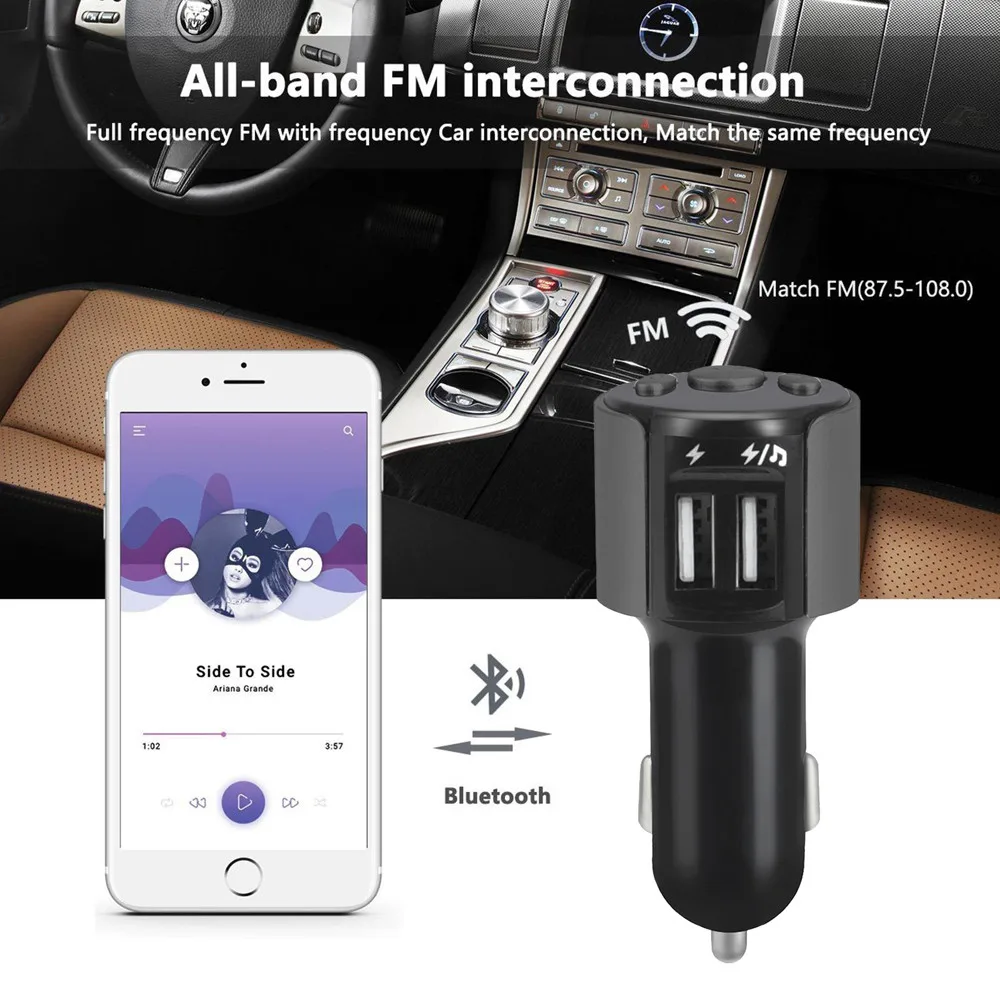 Многофункциональный Bluetooth автомобильный комплект fm-передатчик беспроводной